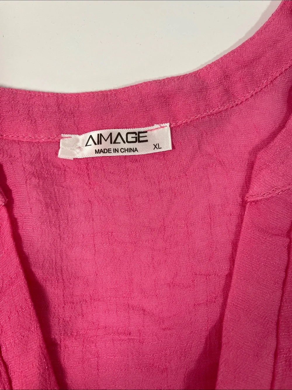 Aimage Bright Pink V-Neck Swimsuit Coverup W/Pockets Sz XL